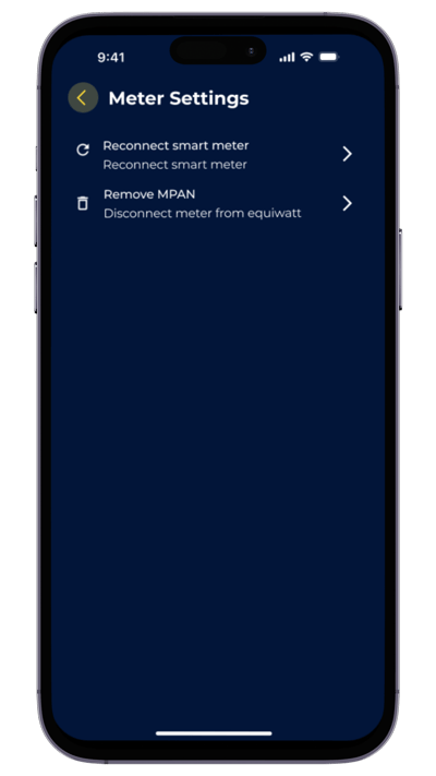 EQ App refresh - Meter Settings Page