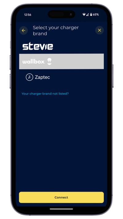 EQ App - EV Charger Selection Screen - Wallbox