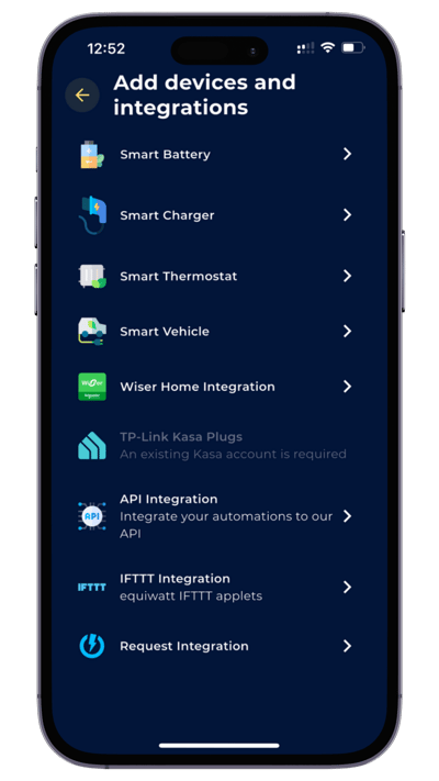 EQ App - Tado Integration - Manage Screen