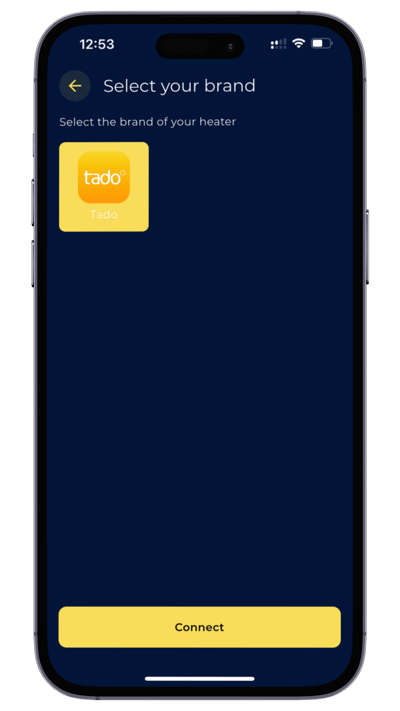 EQ App - Tado Integration - Tado selected