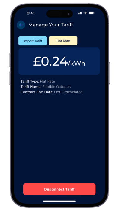 EQ App - Tariff connected - fixed - no export