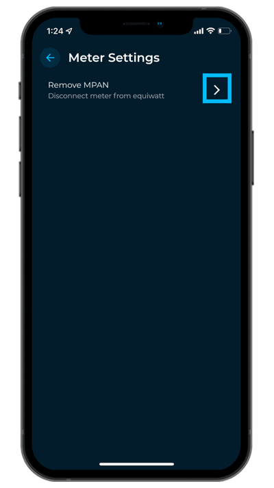 App Screenshot - Smart Meter Settings remove MPAN