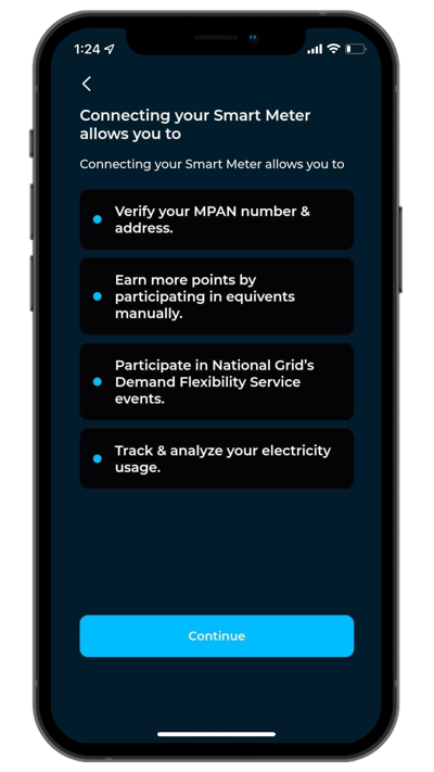 App Screenshot - Connecting to your smart meter allows you