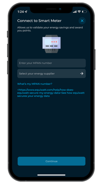 Updated UIs - Connect to smart meter - enter MPAN & energy supplier