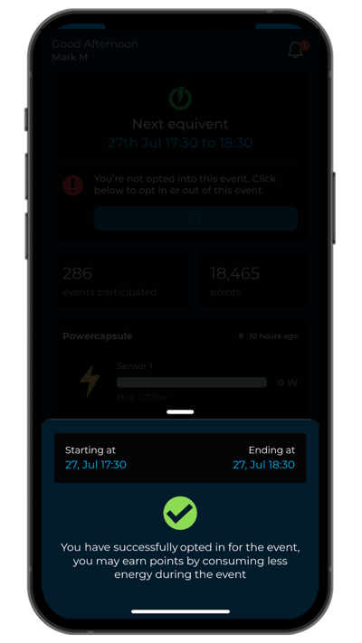 Updated UIs - Successfully opted in Confirmation