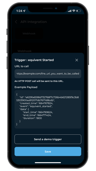 Webhook Integration - Trigger Screenshot