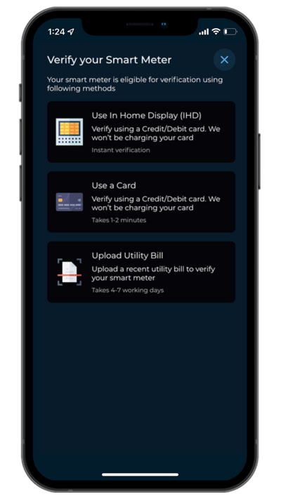 Updated UI - Verify Address 3 Options